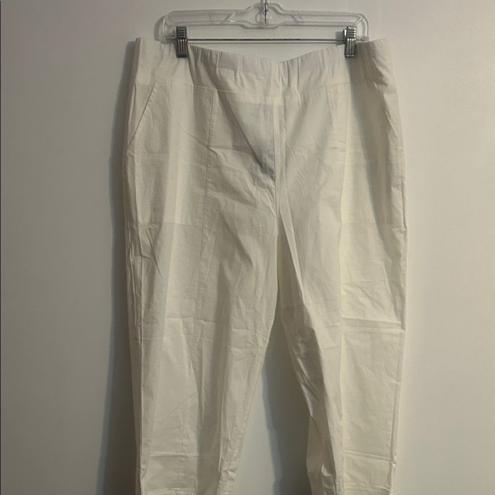 Ashley Stewart Cream Ankle Cropped Pants